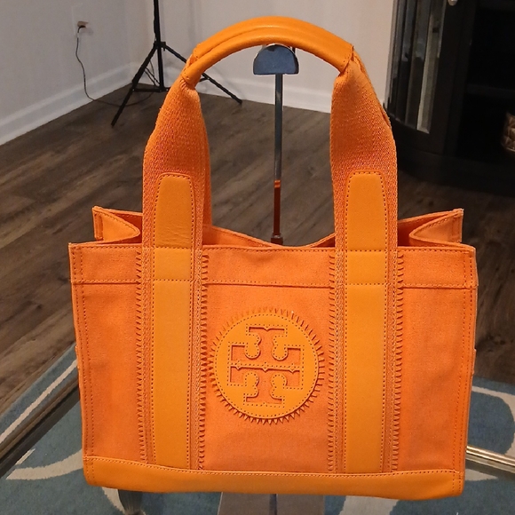 Tory Burch Handbags - Tory Burch Vibrant Orange Canvas Tote